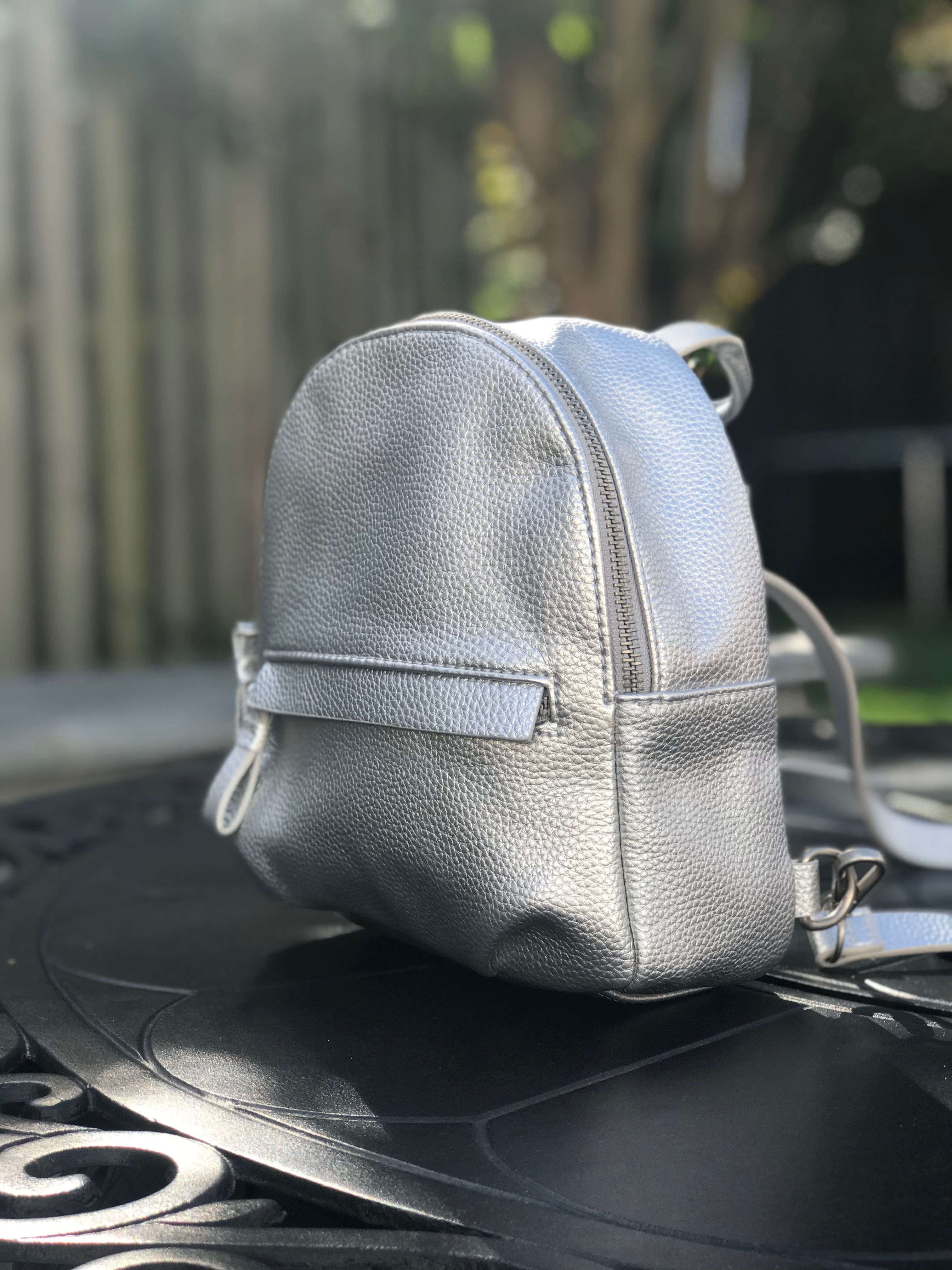 SILVER MINI BACKPACK
