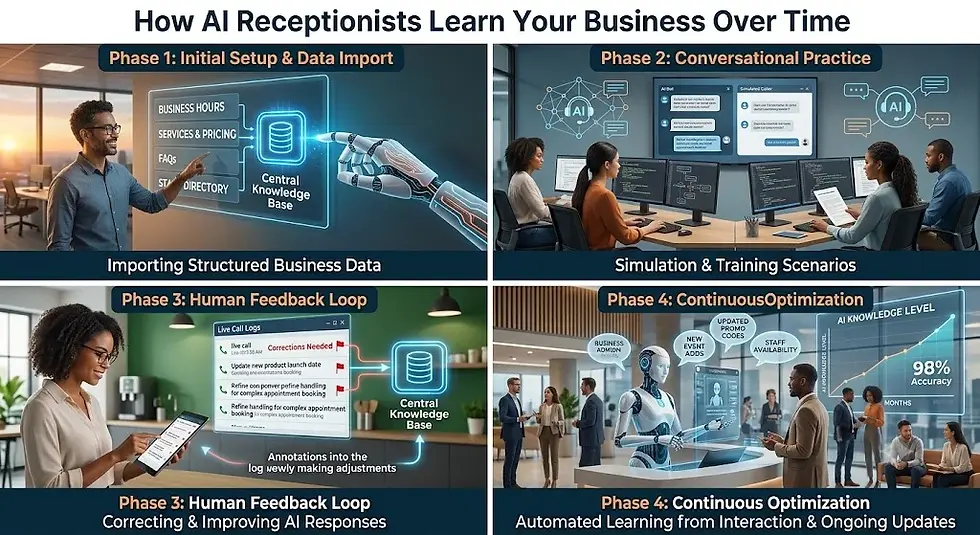 7 Ways AI Receptionists Learn Your Business and Improve Every Call