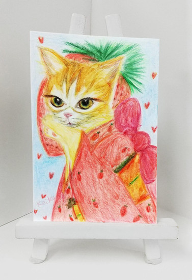 9.　いちごにゃん　￥3,300　原画