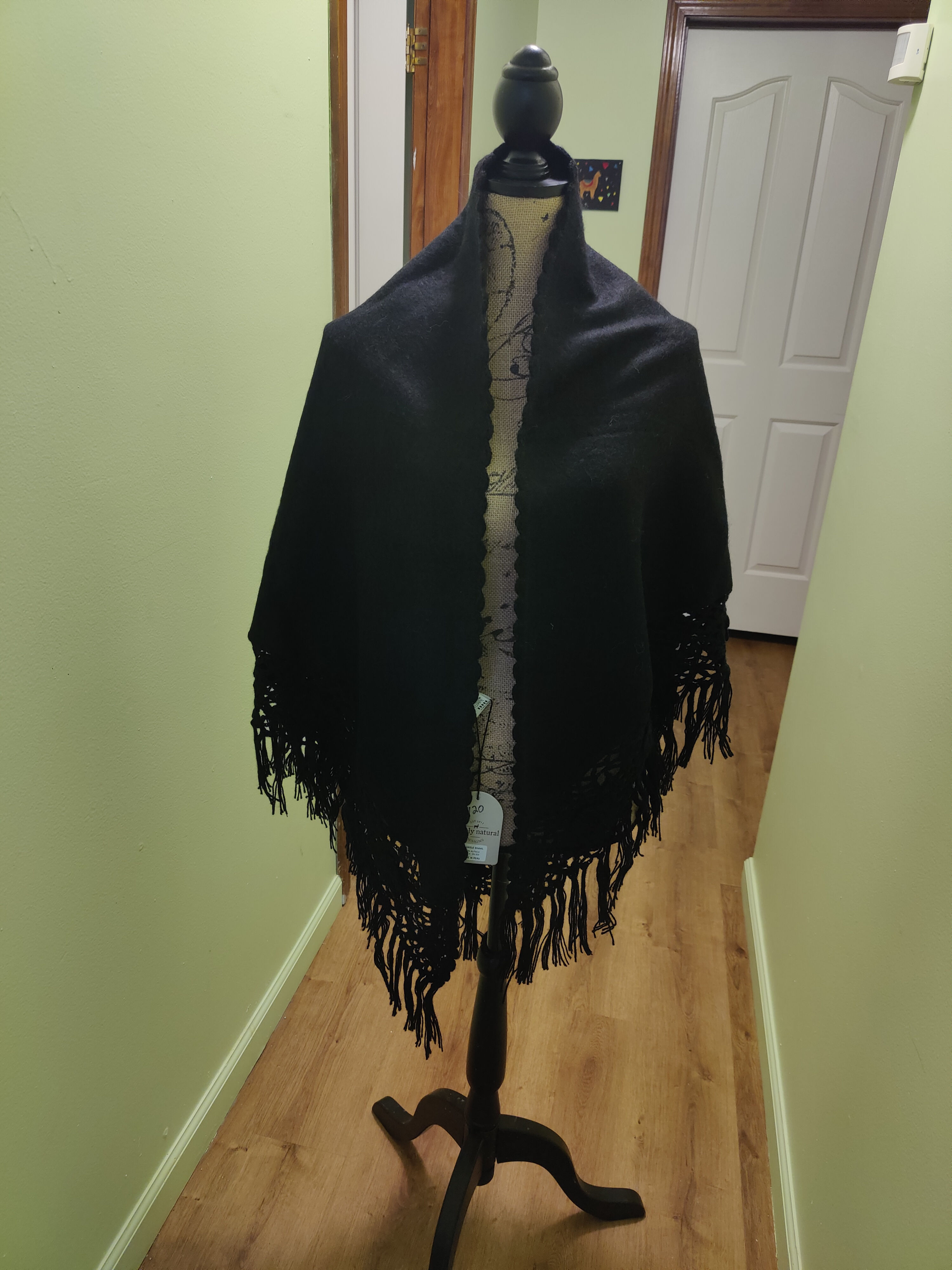 Simply Natural Black Triangle Shawl