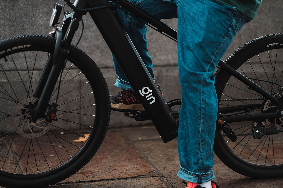 Riding an e-bike