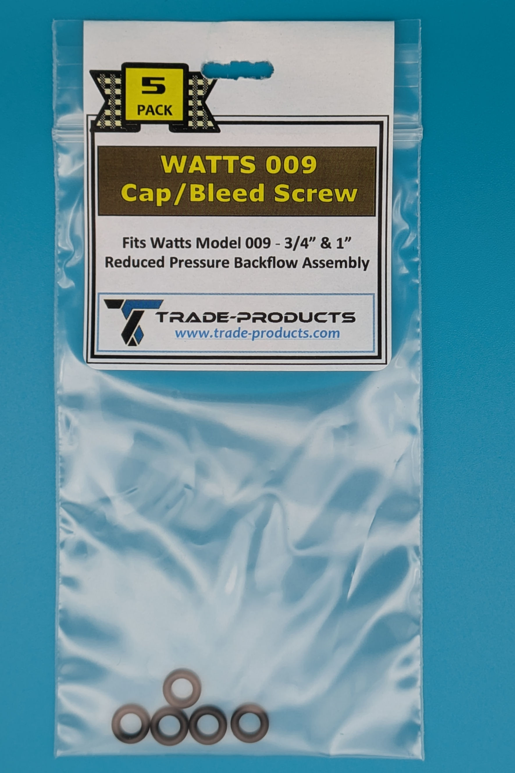 3/4" & 1" WATTS 009 Bleed Screw O-Ring (5 Pack)