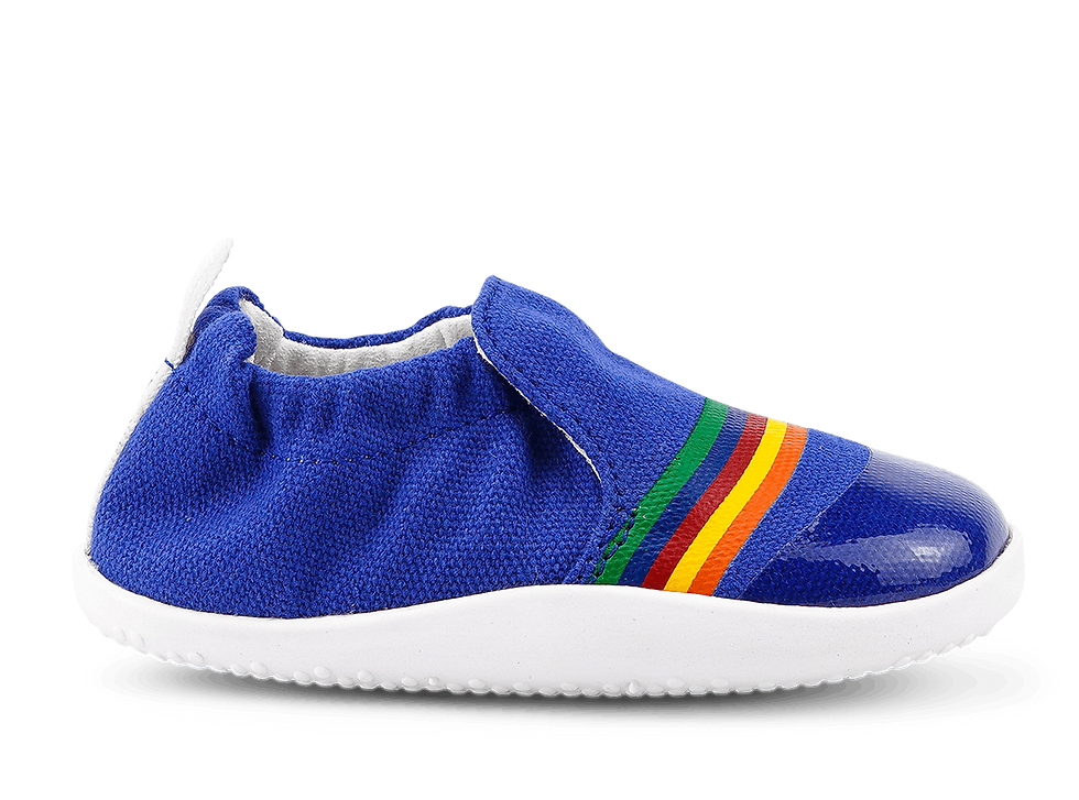 תמונה ממוזערת: Bobux Xplorer Scamp Blueberry + Red Rainbow-נעלי צעד ראשון בובוקס כחול קשת