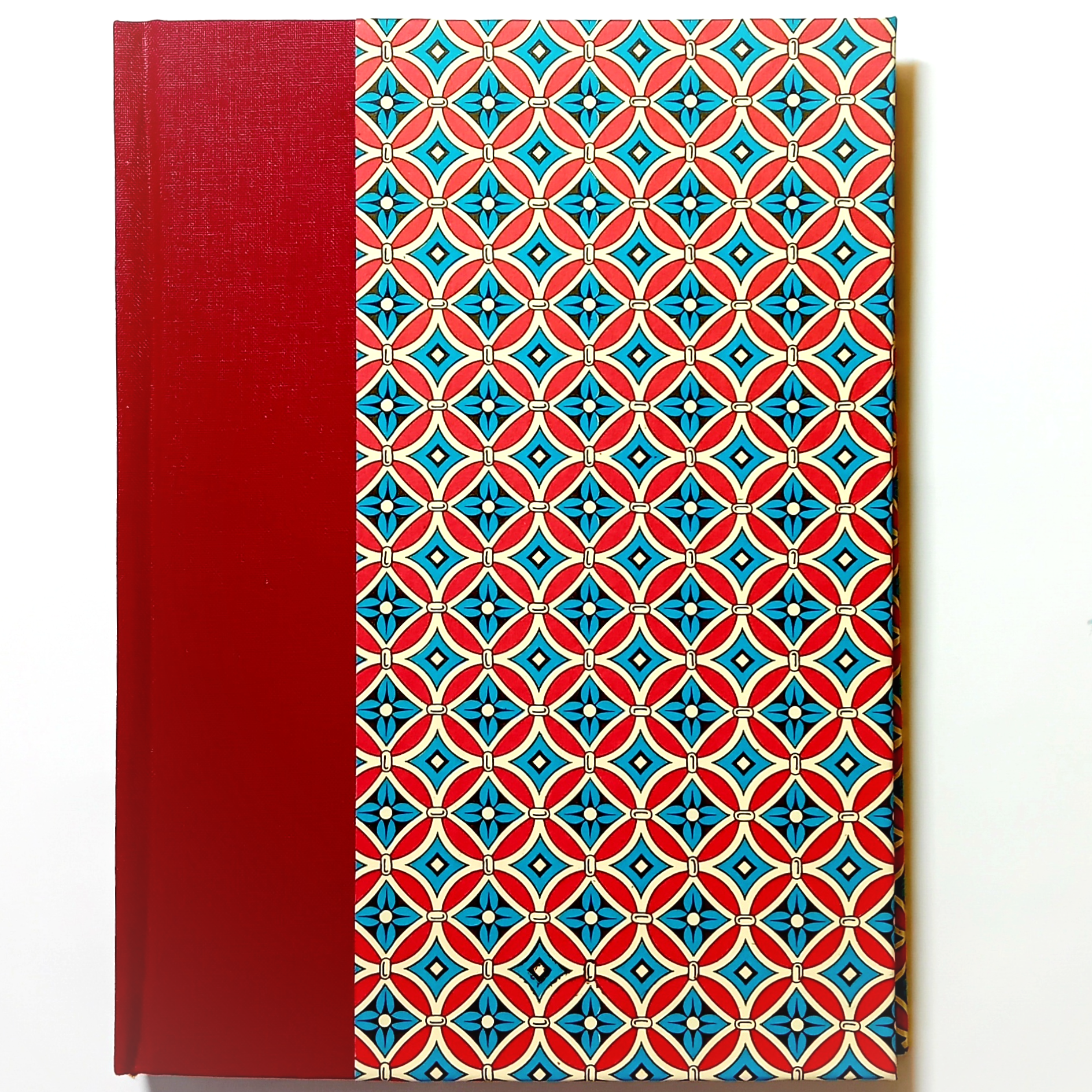 A5 Journal Röd och Blå Mönster Design