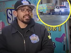 Hombre de Filadelfia usa una lavandería móvil para lavar la ropa de personas sin hogar