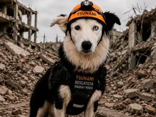 Tsunami, el perrito rescatista en Venezuela