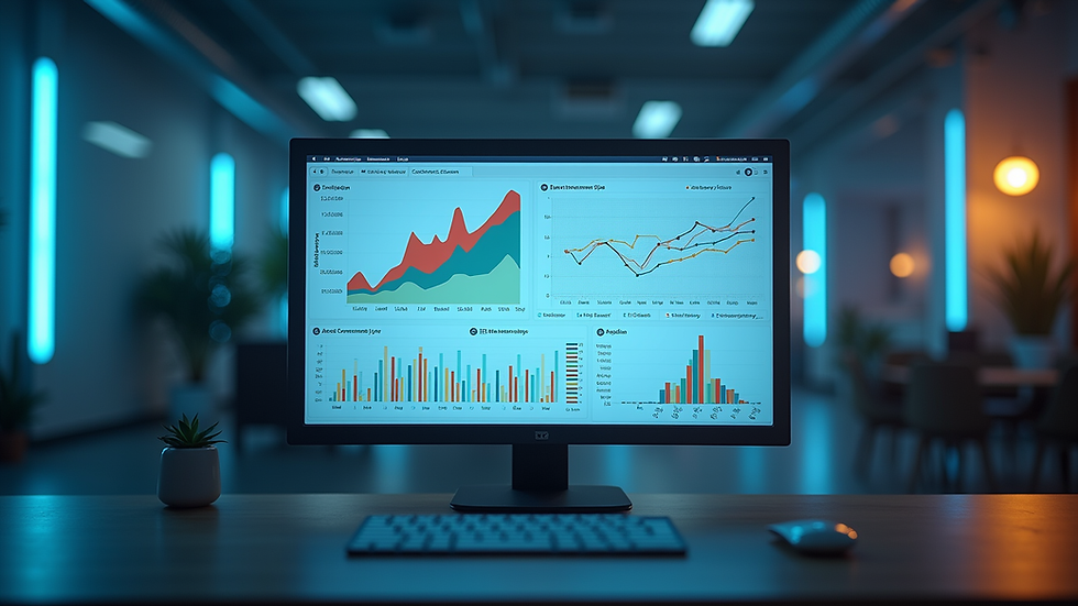 Vue rapprochée d’un écran affichant des graphiques d’analyse SEO