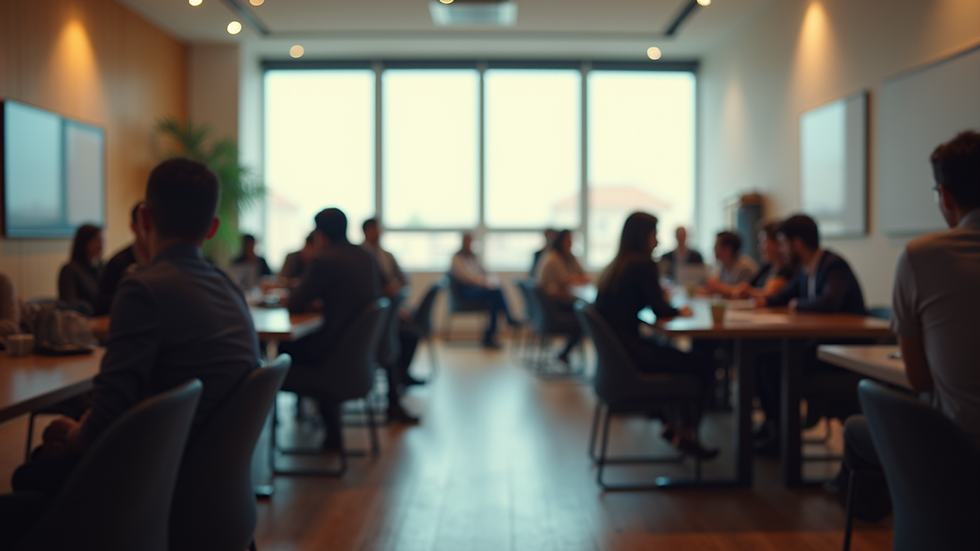 Vue en plongée d’un groupe en réunion dans une salle associative