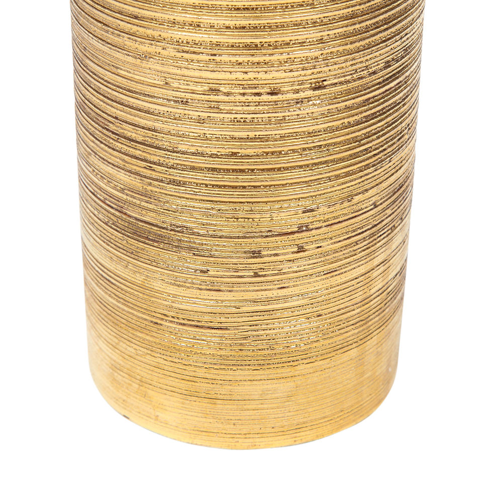 Thumbnail: Bitossi Vase, Ceramic, Brushed Gold, Signed