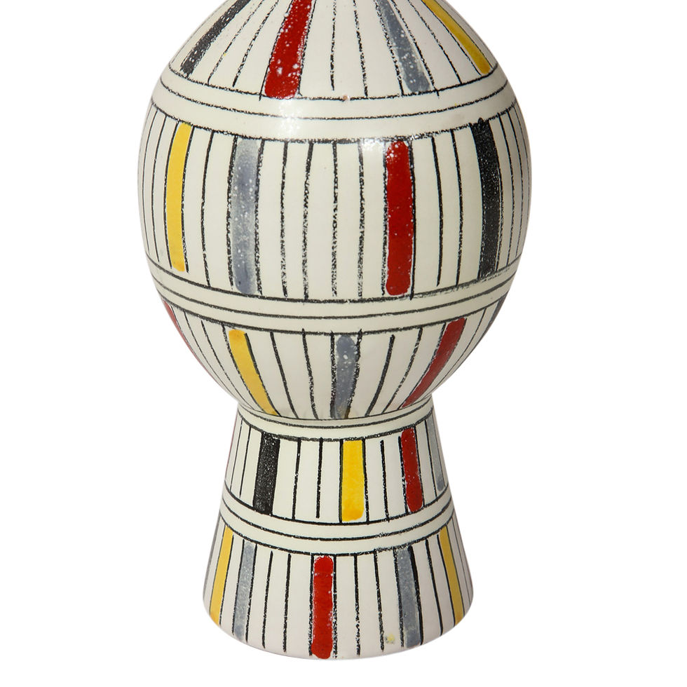 Thumbnail: Aldo Londi Bitossi Vase, Geometric Stripes, Signed