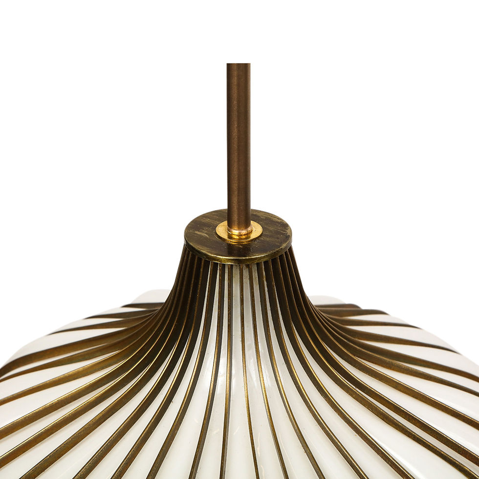 Thumbnail: Onion Pendant Lamp, Glass, Brass, Lightcraft of California