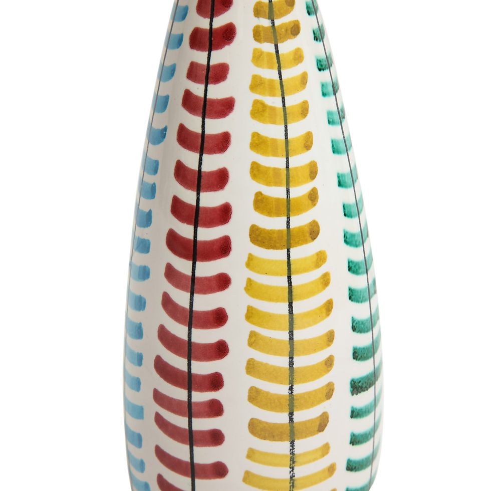 Thumbnail: Bitossi Vase, Ceramic, Red, Green, Blue and Yellow, Signed