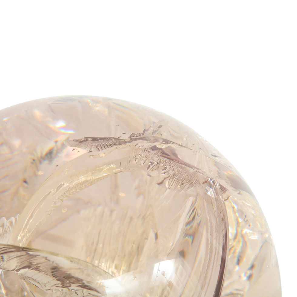 Thumbnail: Fractured Resin Sphere Sculpture, Cast Acrylic, Nickel Base