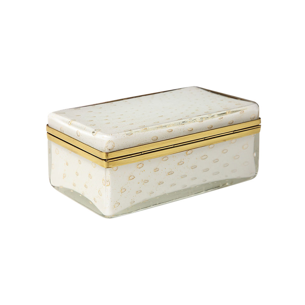 Thumbnail: Murano Glass Box by Barovier & Toso, Hinged, Gold Inclusions, Italy, 1960s