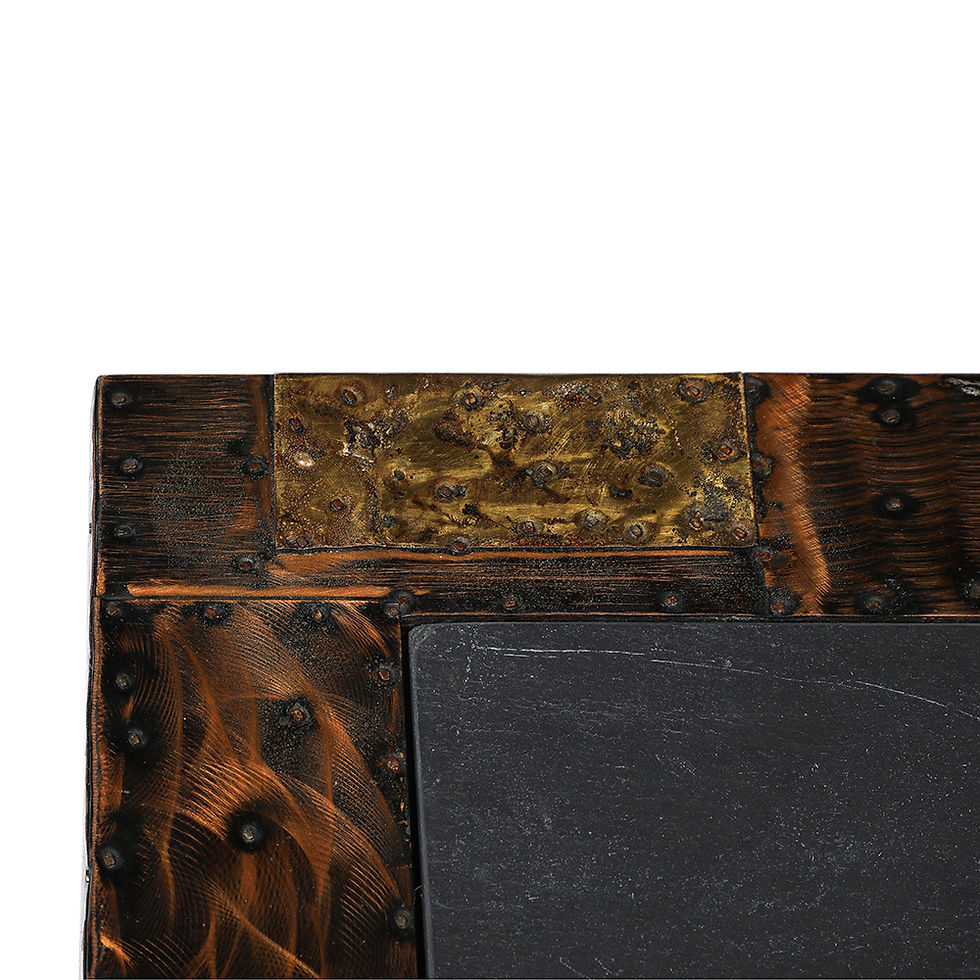 Thumbnail: Paul Evans Side Table, Copper, Bronze, Pewter, Patchwork, Slate