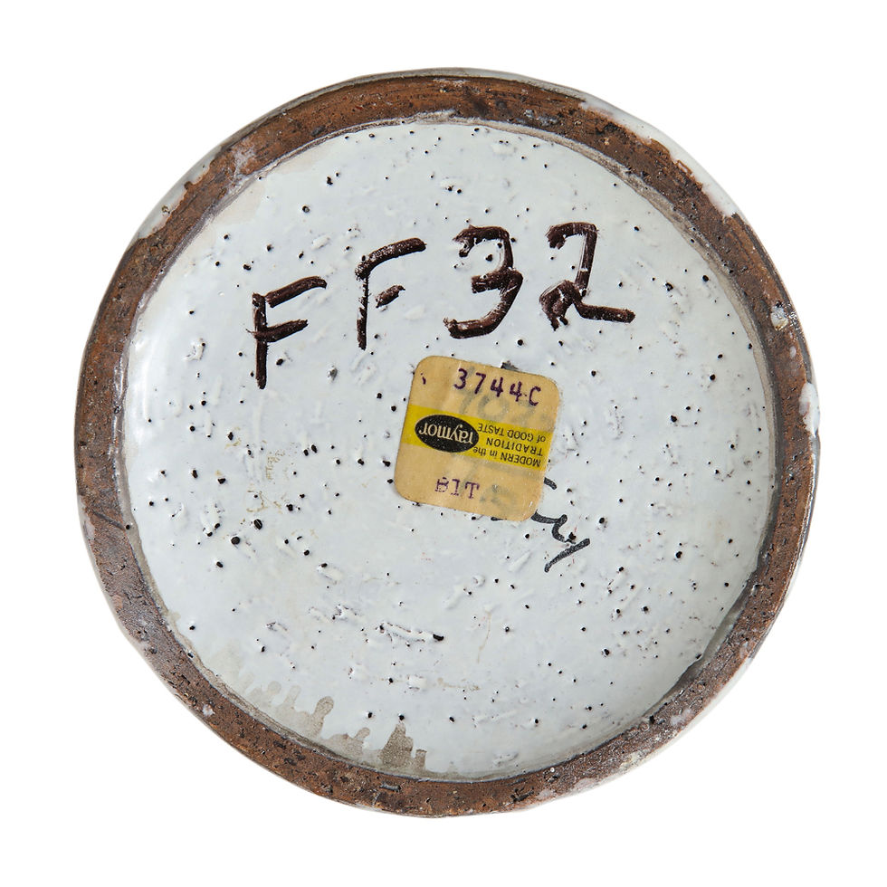 Thumbnail: Bitossi for Raymor Vase, Ceramic, White and Brown, Signed