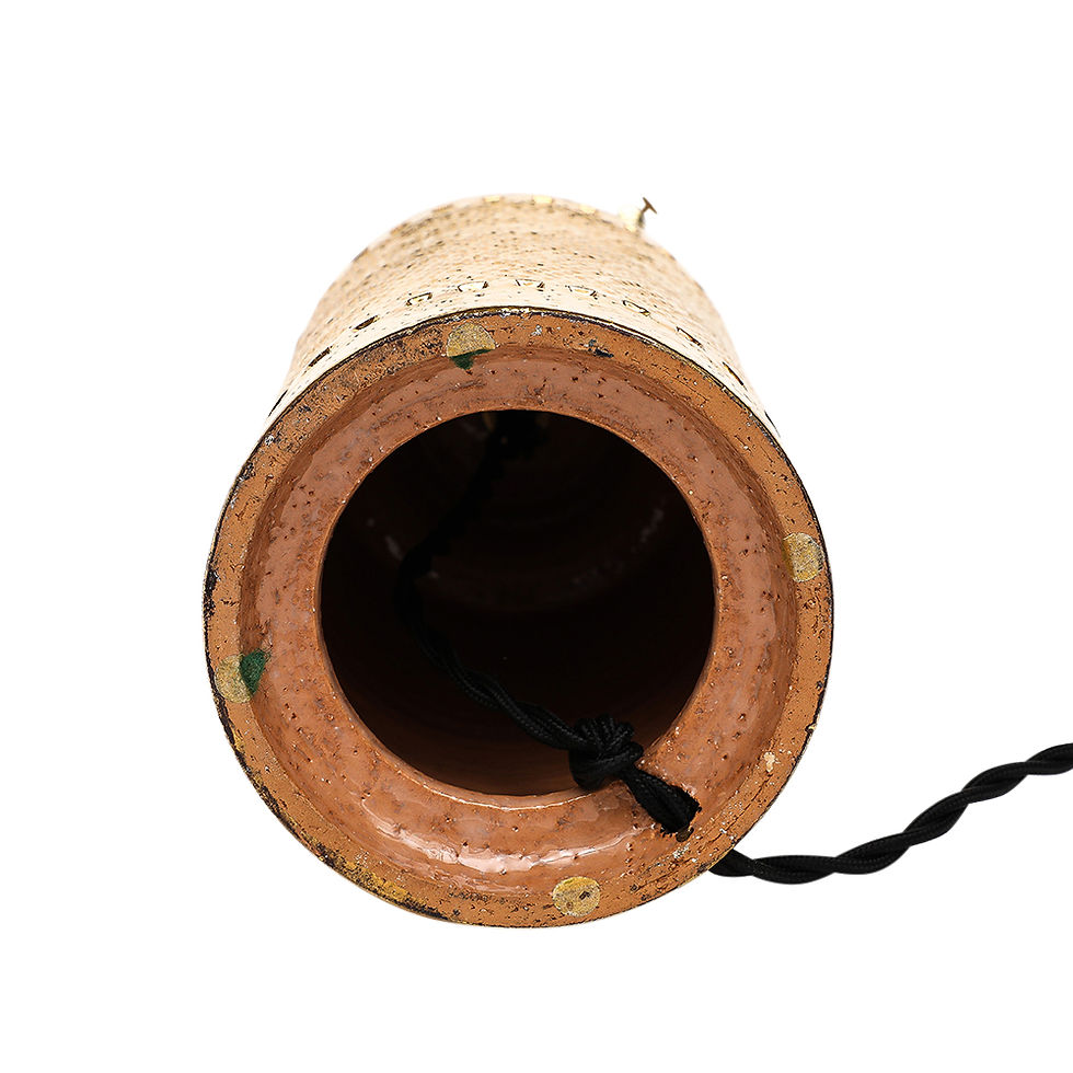 Thumbnail: Bitossi Table Lamp, Ceramic, 24K Metallic Gold, Pebbled, Italy, 1960s