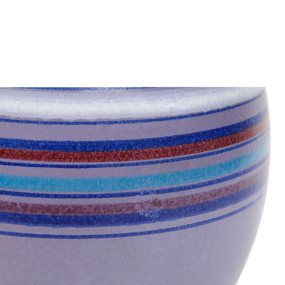 Thumbnail: Bitossi Vase, Stripes, Purple, Blue, White, Red, Signed