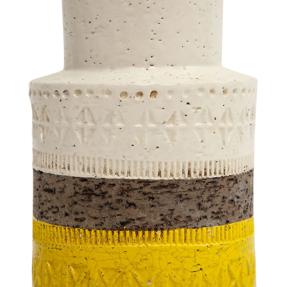 Thumbnail: Bitossi Vase, Ceramic, Yellow, White, Geometric