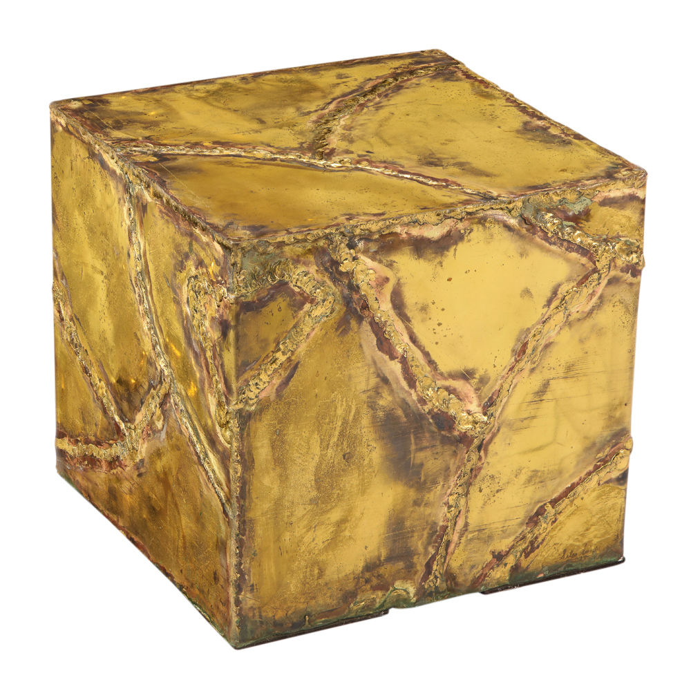 Silas Seandel Welded Side Table, Bronze, Brass and Copper, Signed