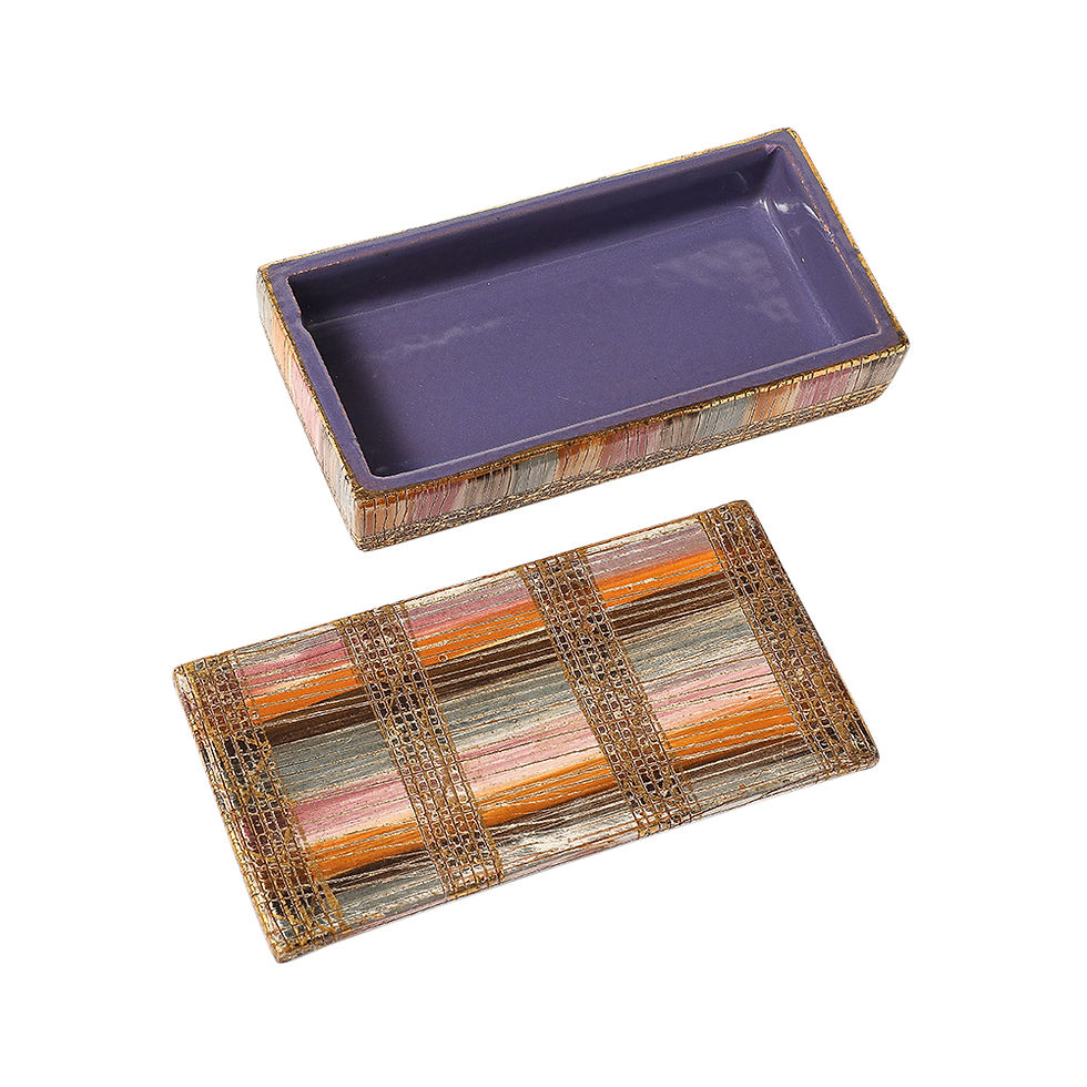 Thumbnail: Aldo Londi Bitossi Seta Box, Ceramic, Pink, Gold, Signed