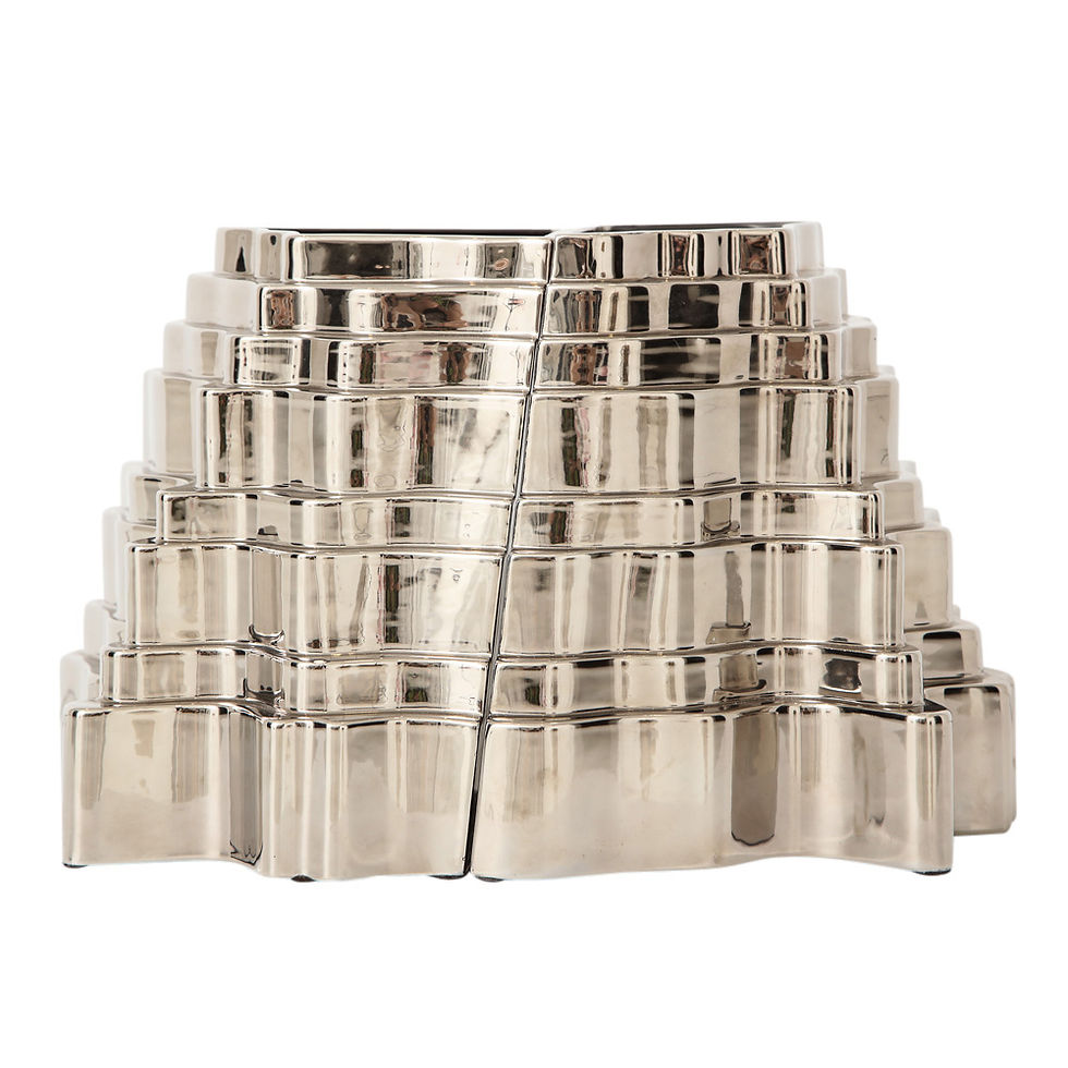 Thumbnail: Sergio Asti Collina Vases, Ceramic, Metallic Silver Platinum, Signed