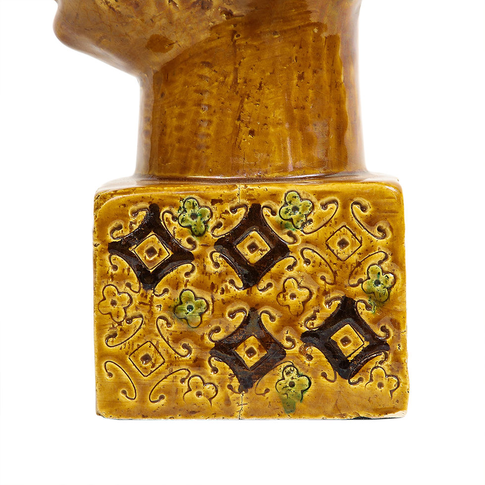 Thumbnail: Aldo Londi Bitossi Kwan Yin Buddha, Ceramic, Caramel Brown, Paisley