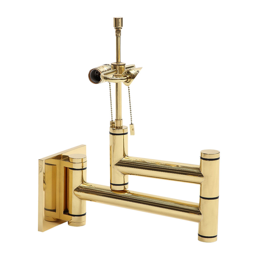 Thumbnail: Karl Springer Swing Arm Wall Lamps, Polished Brass