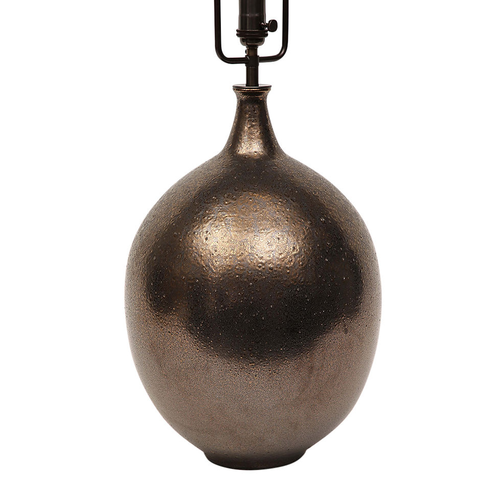 Thumbnail: Lee Rosen Design Technics Lamp, Ceramic, Bronze, Gunmetal, Glazed, Signed