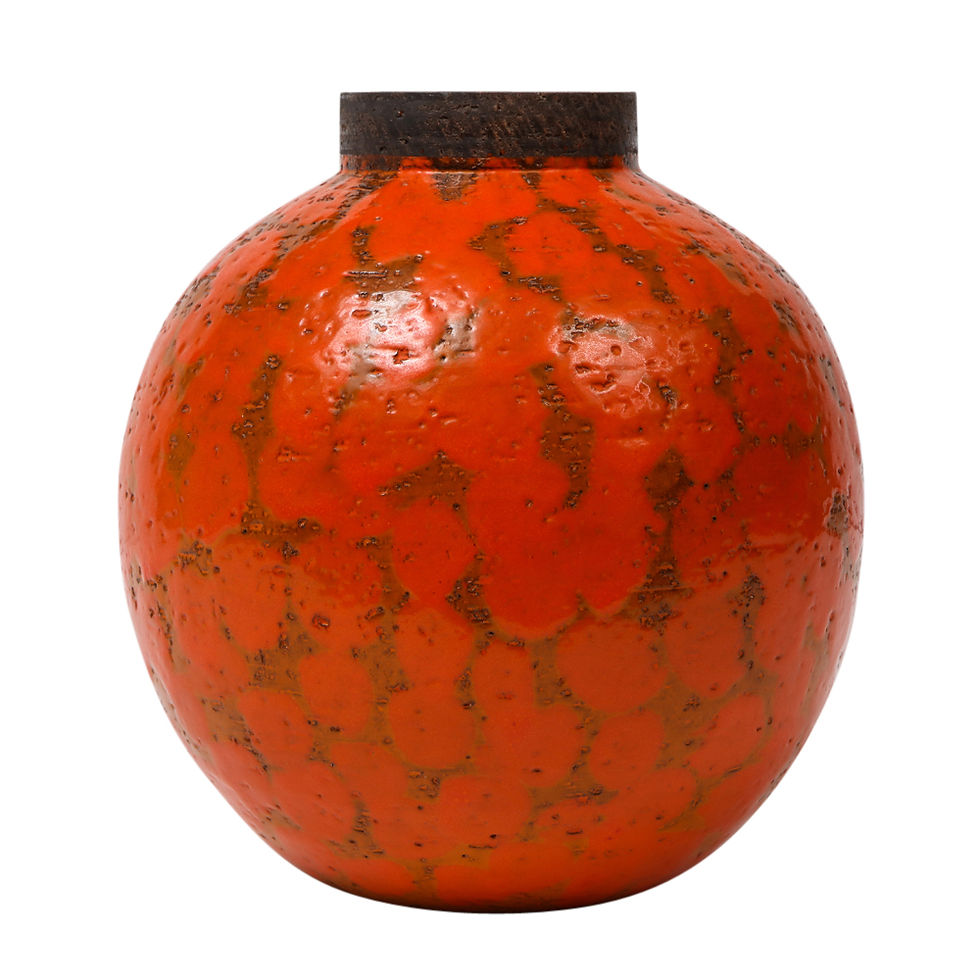 Thumbnail: Bitossi Raymor Vase, Ceramic, Orange, Brown, Signed