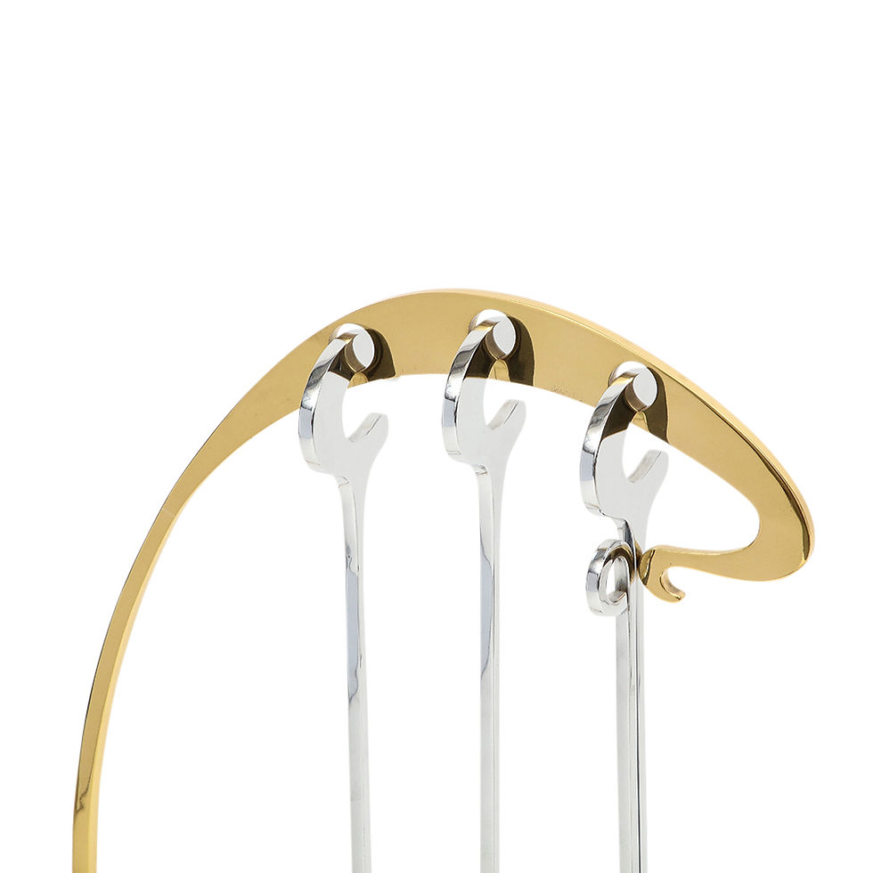 Thumbnail: Jacques Charles Fireplace Tools Brass and Chrome