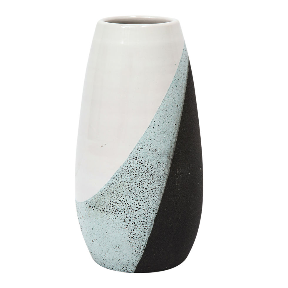 Thumbnail: Bitossi Vase, Ceramic, White, Green, Black, Textured, Signed
