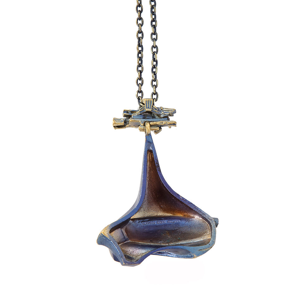 Thumbnail: Bjorn Weckstrom Pendant Necklace, Lapponia, Iridescent, Bronze, Signed