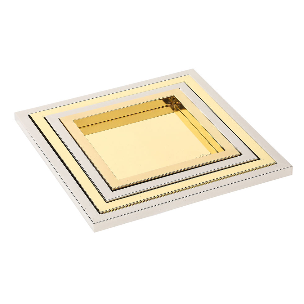Willy Rizzo Nesting Trays, Brass, Stainless Steel, Signed