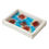 Thumbnail: Bitossi Bowl, Ceramic and Fused Glass, White, Red, Blue, Signed