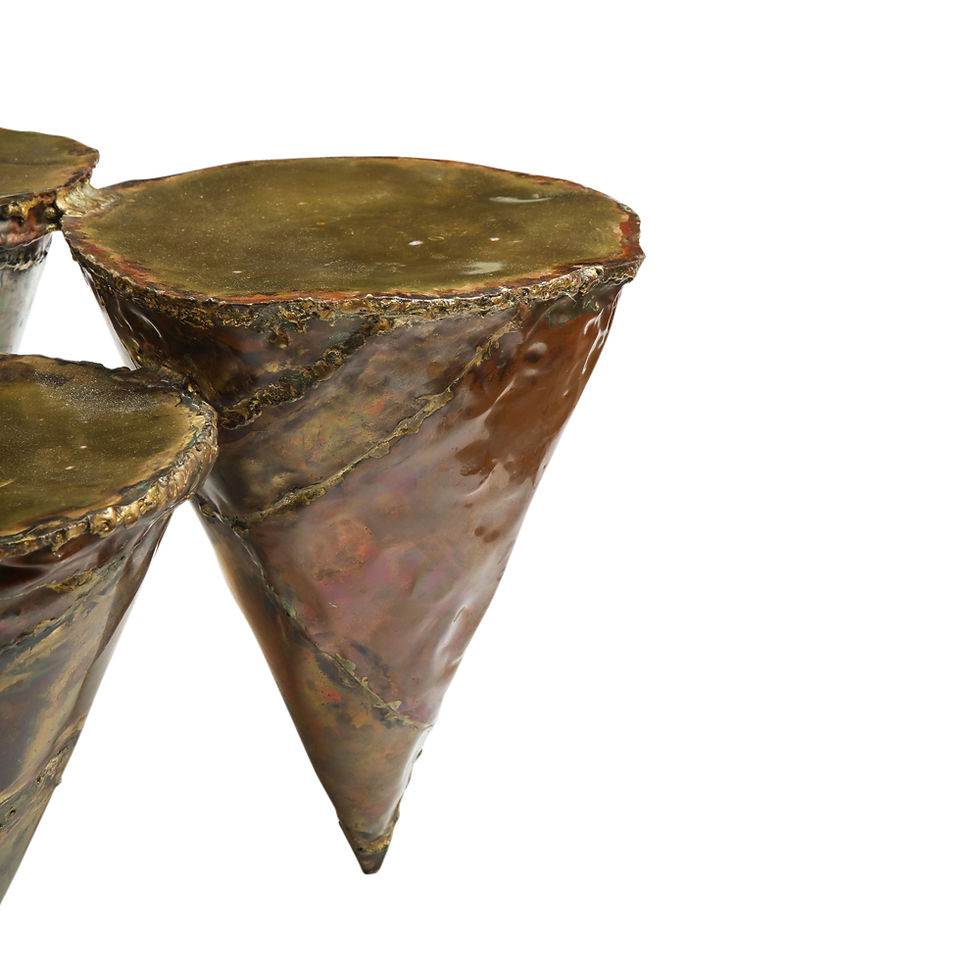 Thumbnail: Silas Seandel Clustered Cocktail Table, Brass, Copper, Signed