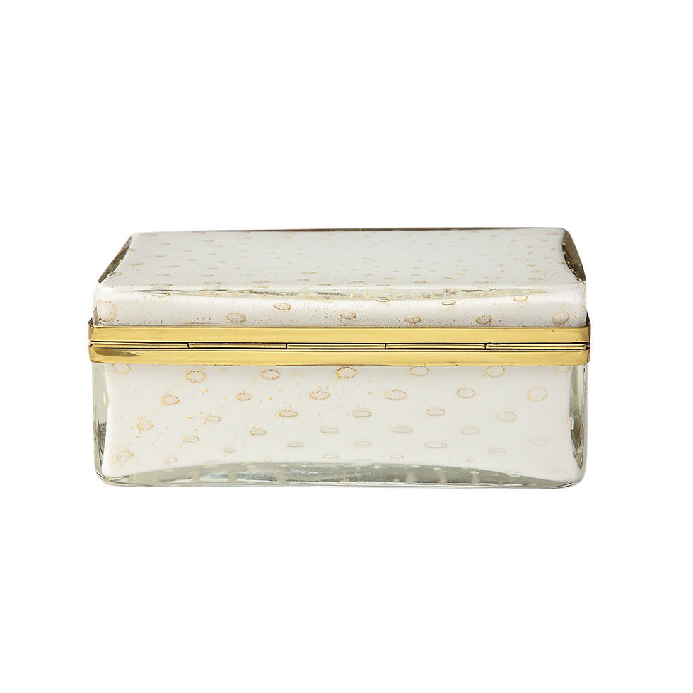 Thumbnail: Murano Glass Box by Barovier & Toso, Hinged, Gold Inclusions, Italy, 1960s