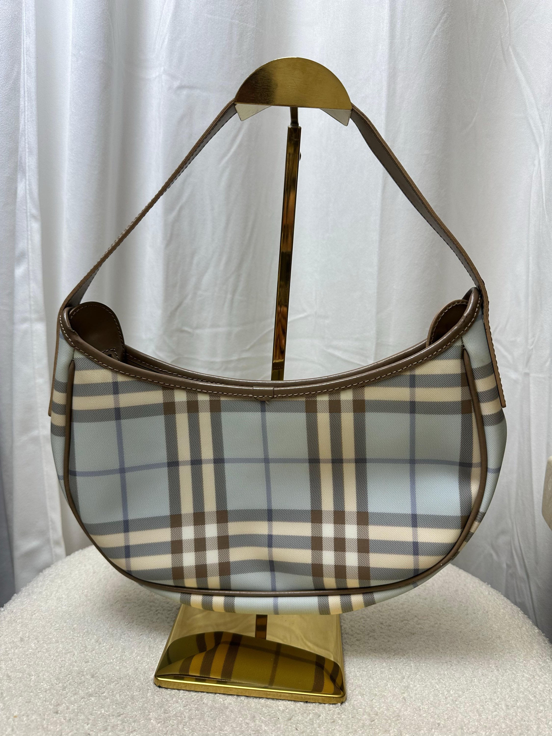 Burberry Nova Check Hobo Bag blue