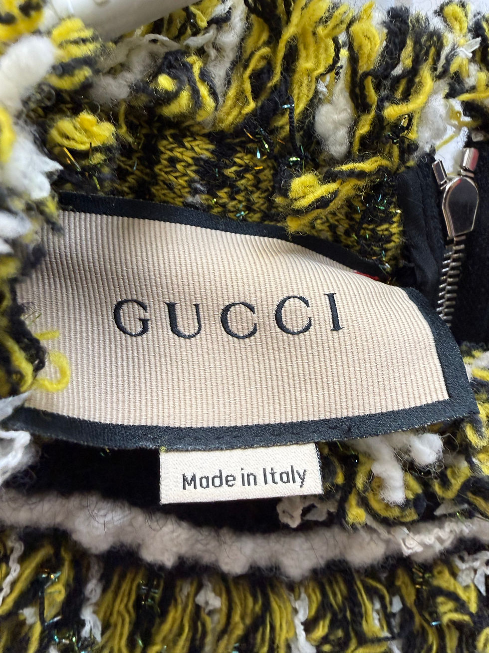 Thumbnail: GUCCI DRESS GG WOOL MOHAIR TWEED SZ SMALL SHORT-