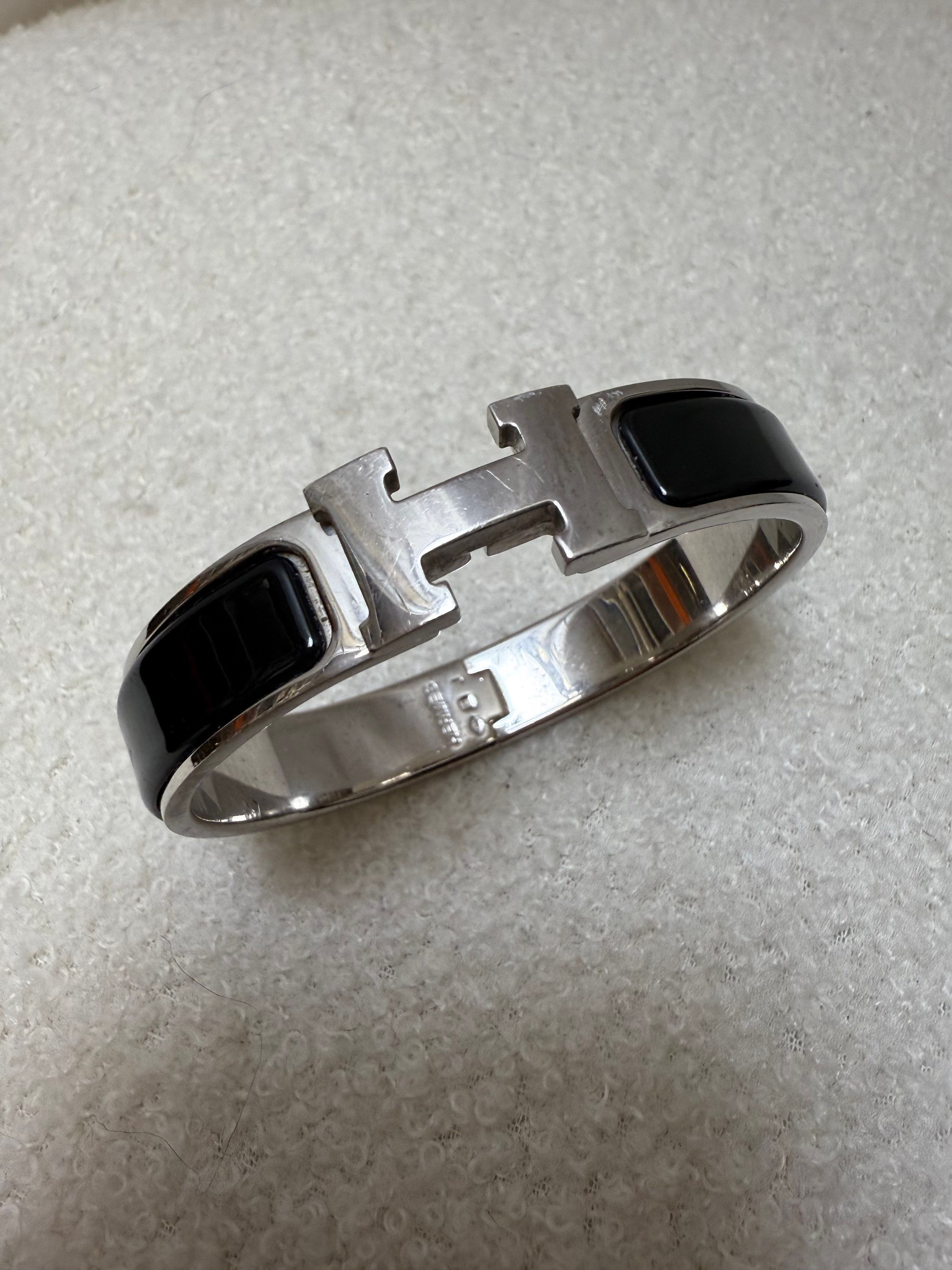 Hermes Black H Clic Bracelet