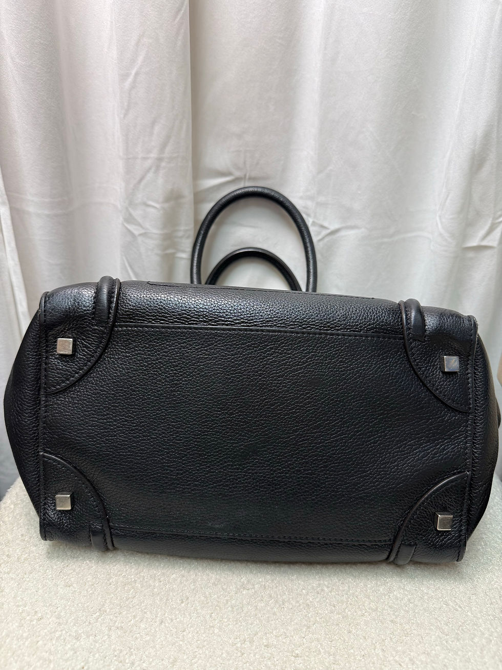 Thumbnail: Celine Drummed Calfskin Mini Luggage Tote 