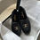 Thumbnail: CHANEL INTERLOCKING CC LOGO LAMBSKIN LOAFERS SZ 37