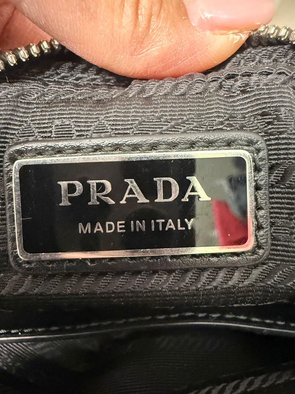Thumbnail: PRADA Black Spazzolato Leather Small Brique Crossbody Bag