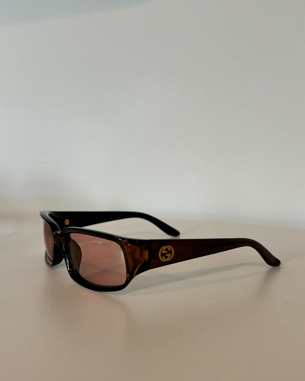 Thumbnail: Gucci - Rectangular Sunglasses Tortoiseshell Brown 