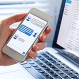 Chatbot conversation on smartphone scree