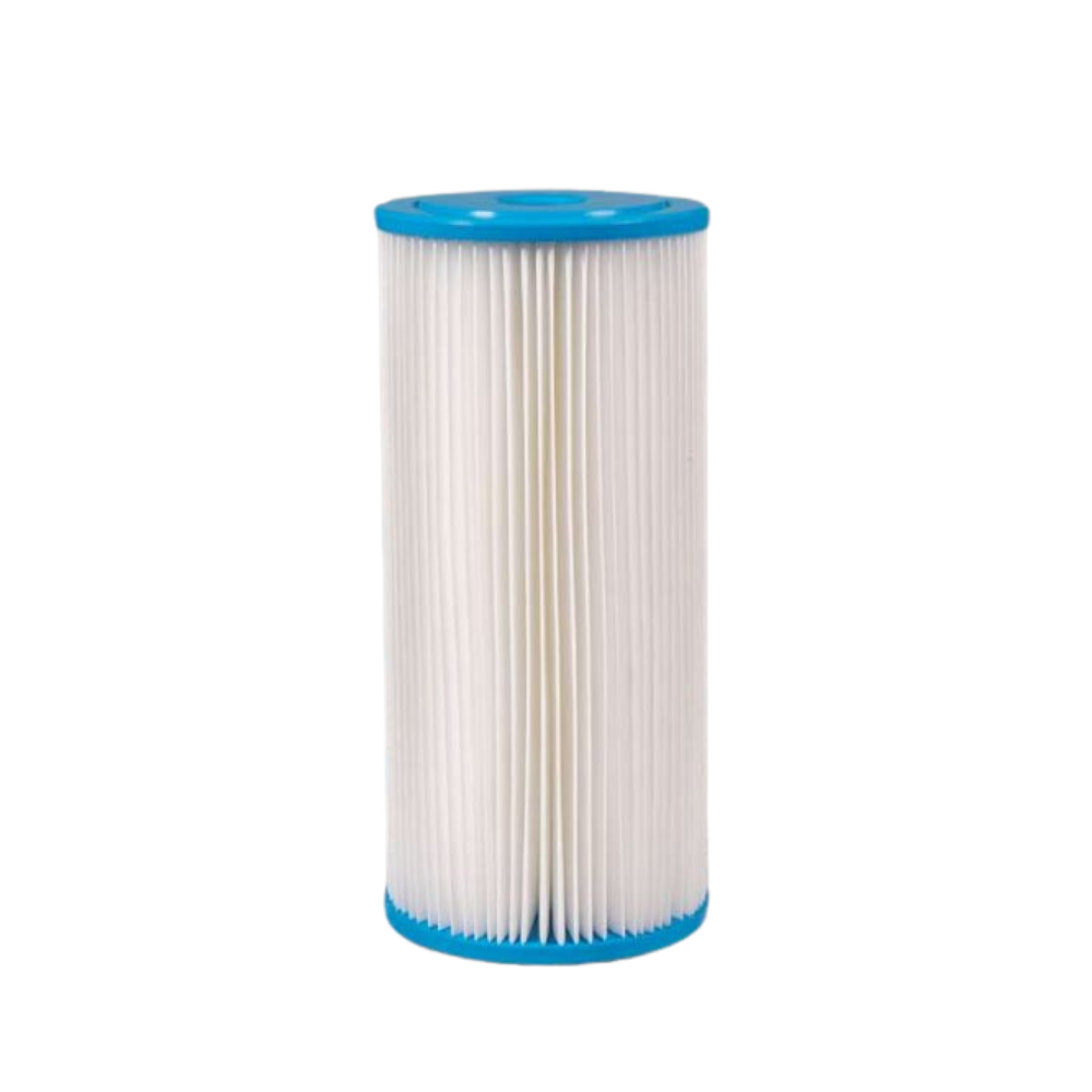 AquaGuard Pleated Poly Sediment Water Filter Cartridge – 10" x 4.5", 1–20 Micron