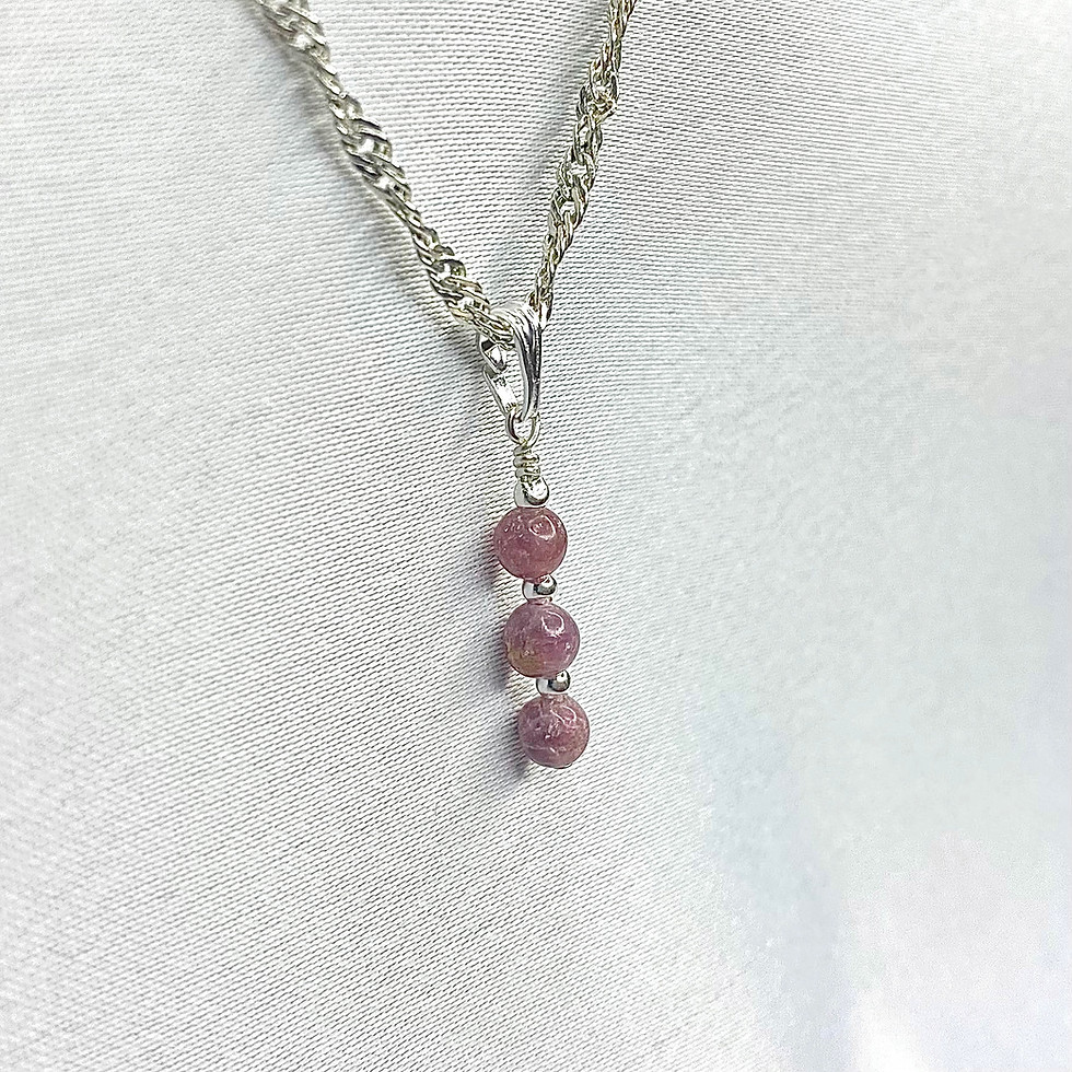 Miniature : Pendentif en argent - 3 pierres