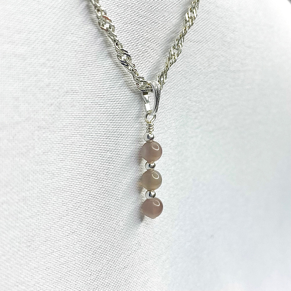 Miniature : Pendentif en argent - 3 pierres