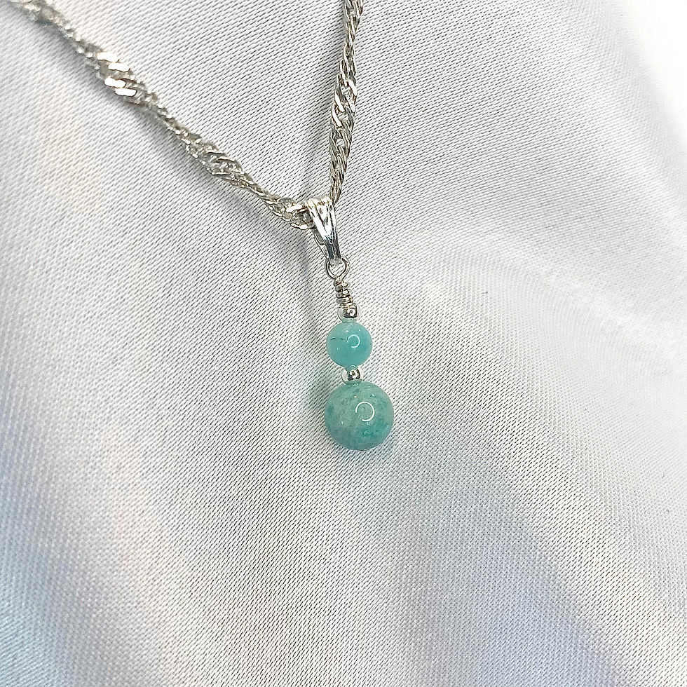 Miniature : Pendentif en argent - 2 pierres