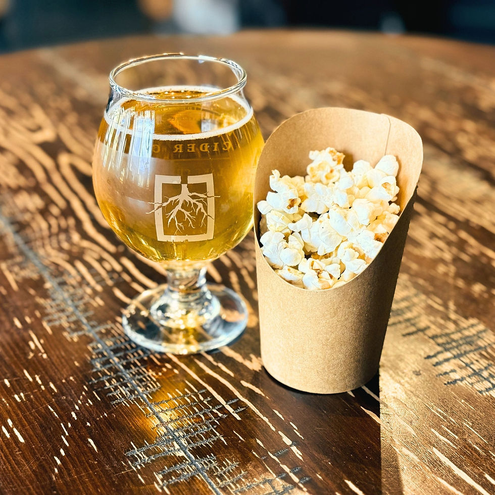 Popcorn bar at Rootwood Cider